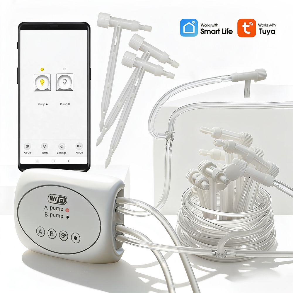 Timer Dual Outlet - Sistem Irigasi Tetes Pompa Wifi Timer