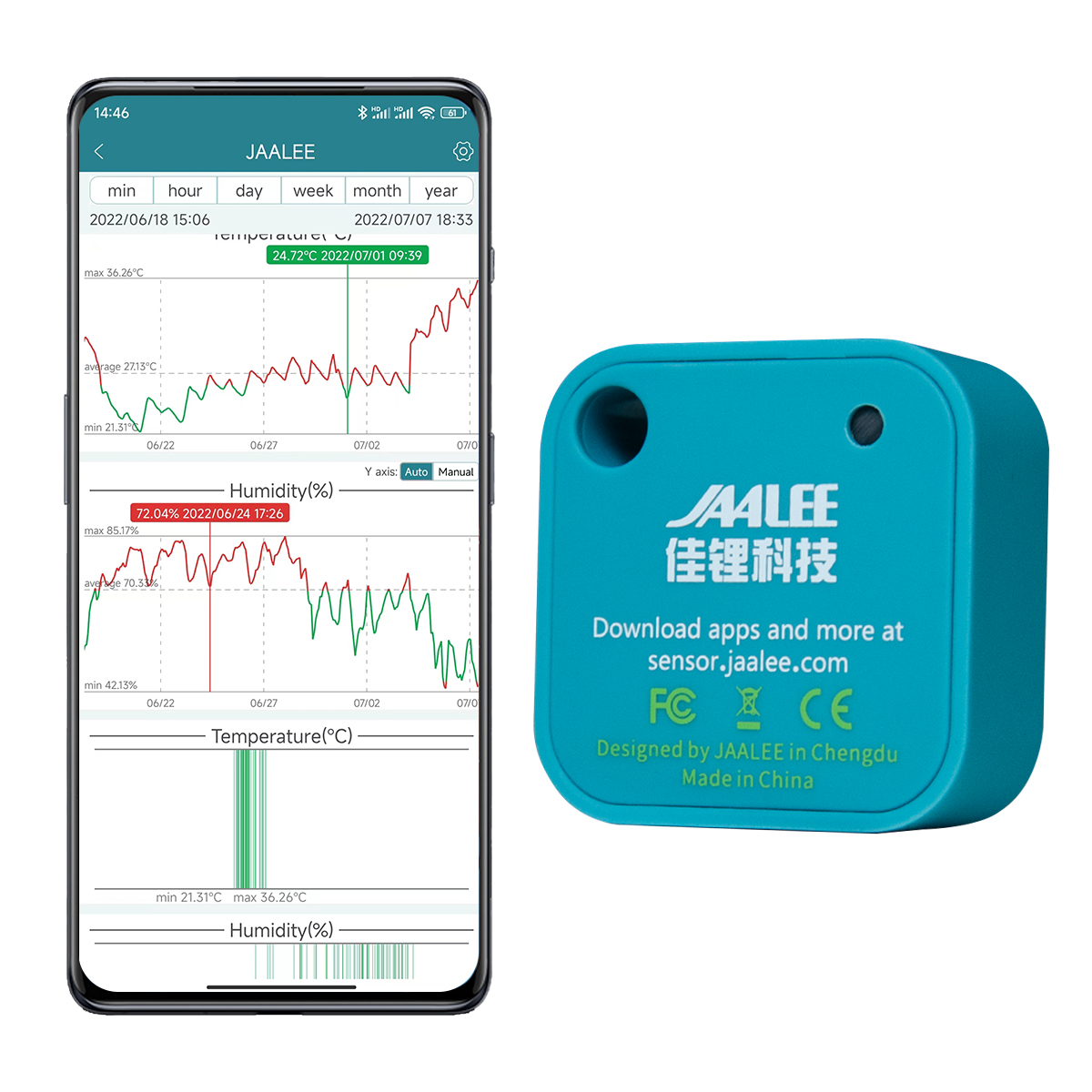 Digital Hygrometer Probe - Jaalee JHT termometer Sensor suhu/kelembaban/titik Dewpoint/VPD/higrometer