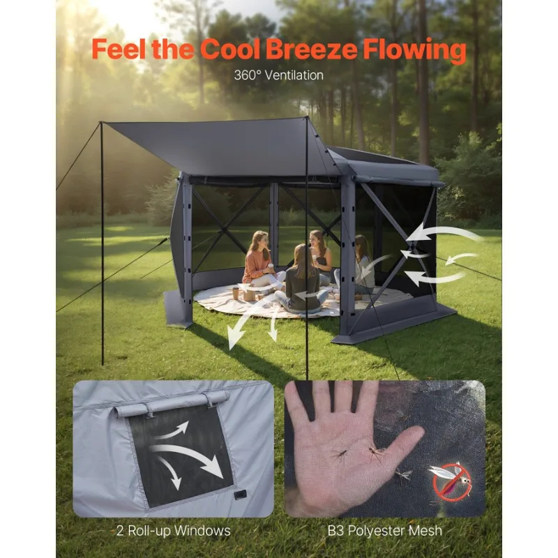Screen Top Mesh - Tenda Gazebo 6 Sisi Ukuran 12x12