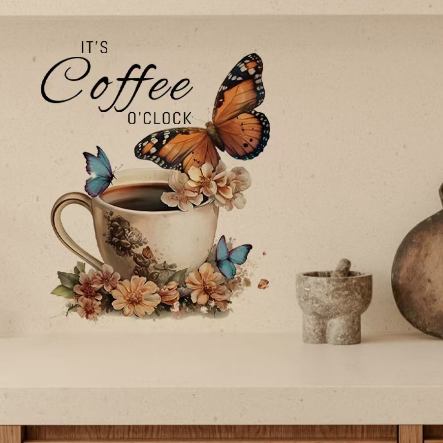 Pvc Panel Background - Stiker PVC Kreatif IT's Coffee O'Clock