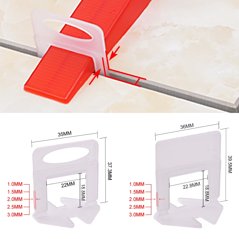 Ceramic Tile Floor - 100pcs 1/1.5/2/2.5/3mm Klip Penyetel Keramik Sistem
