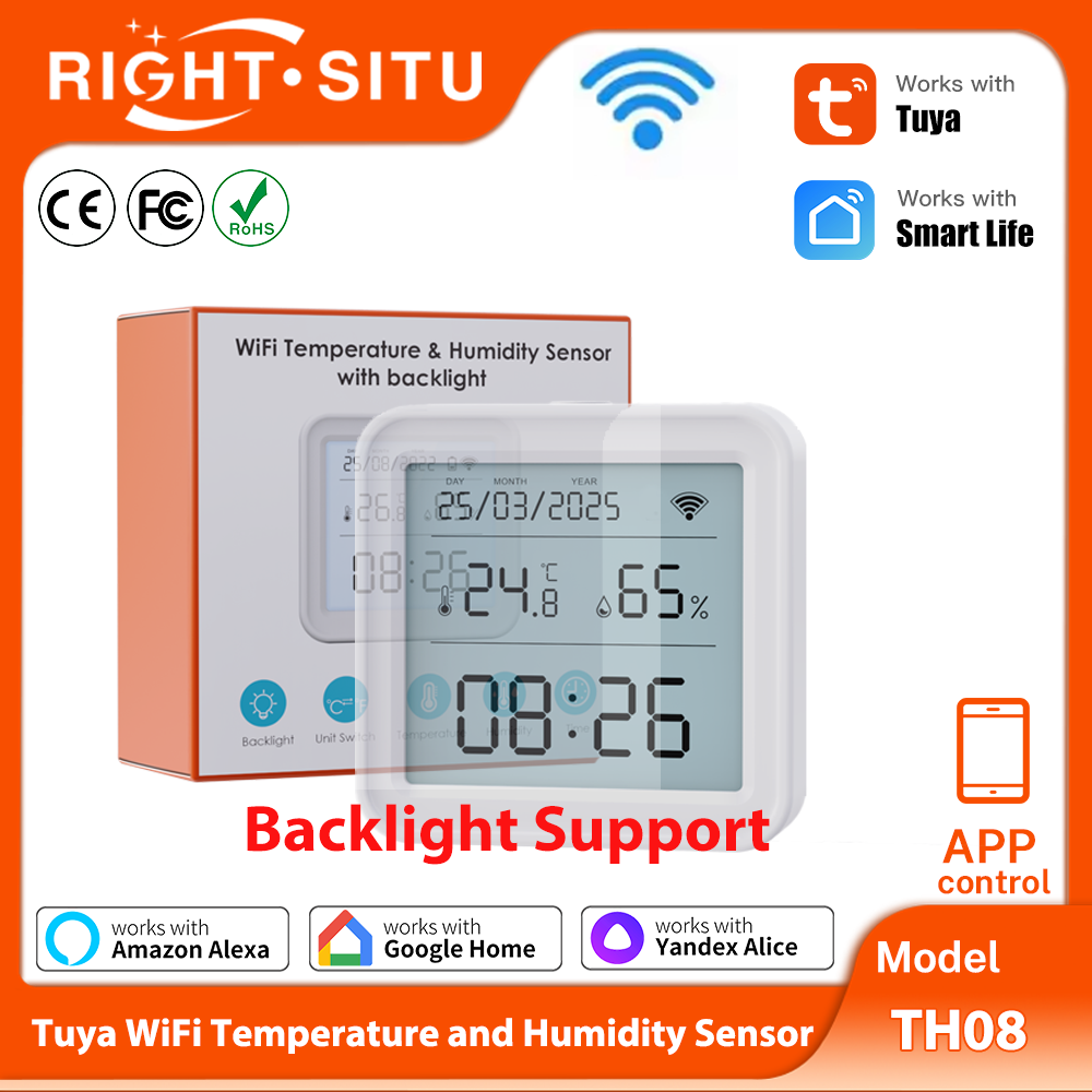 Digital Hygrometer Probe - Sensor Suhu dan Kelembapan Tuya WiFi