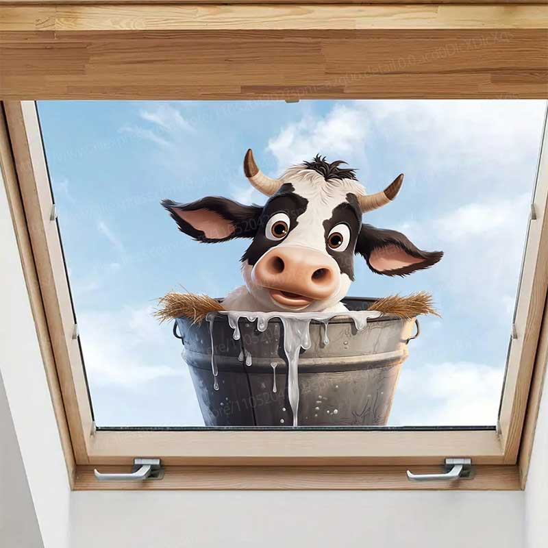 Pvc Panel Background - Stiker Dinding Sapi Lucu Wallpaper Berperekat