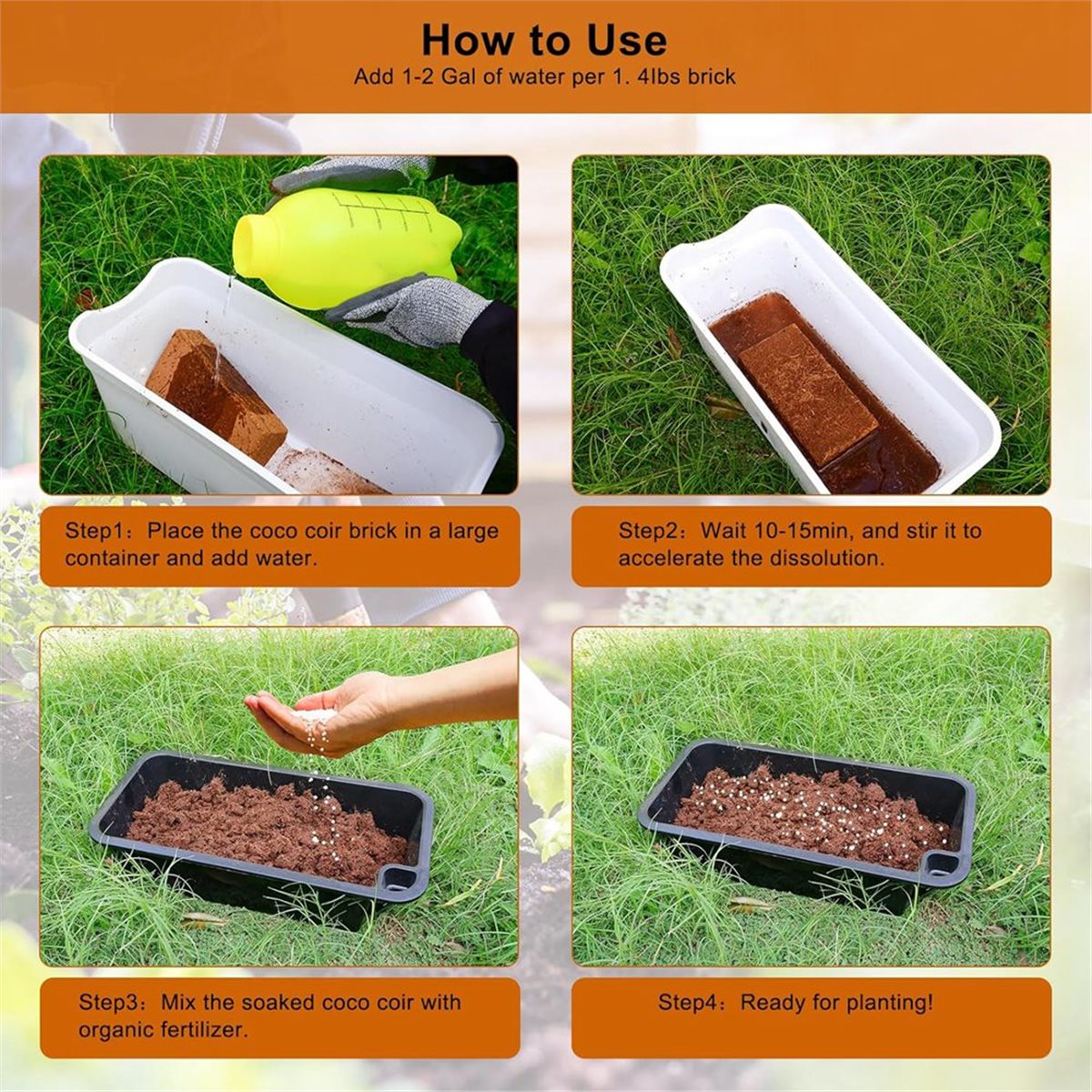 Substrate Coconut Fiber - HITL 3 Pack Bricks, untuk Tanaman,