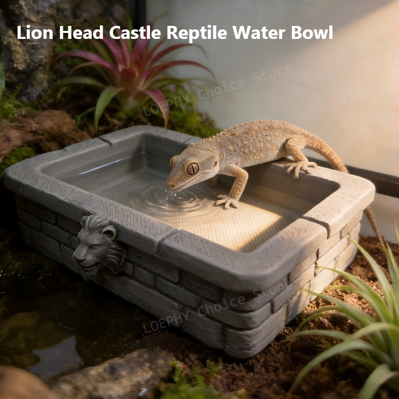 Water Dish Reptile - Mangkuk Air Reptil Bentuk Kepala Singa