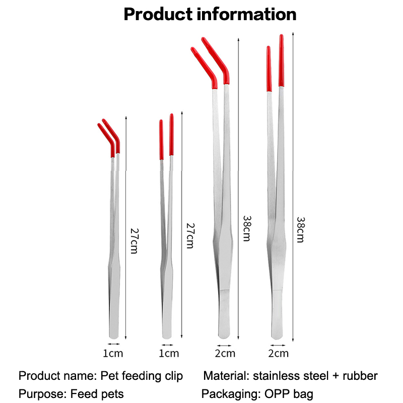 Feeding Tong Stainless - Penjepit Makan Reptil dengan Ujung Karet,