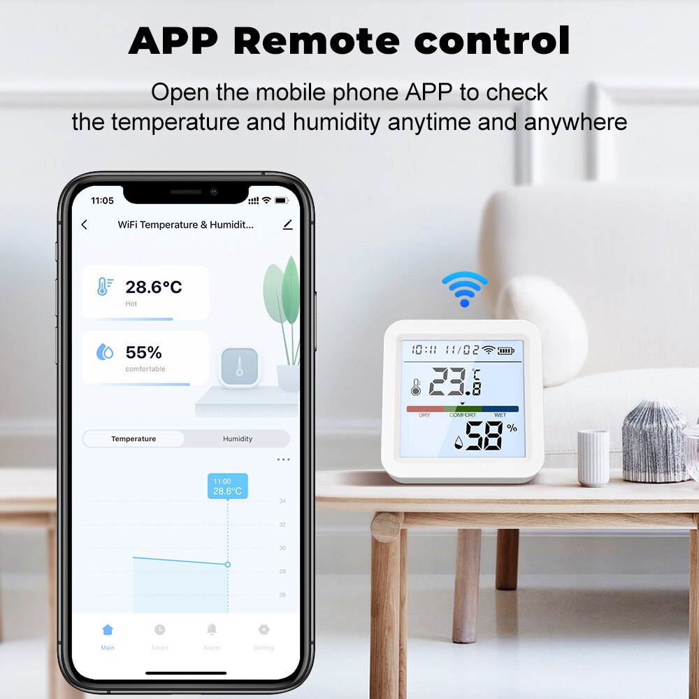 Tuya Sensor Kelembaban Suhu Wi - Digital Hygrometer Probe ulasan dan harga