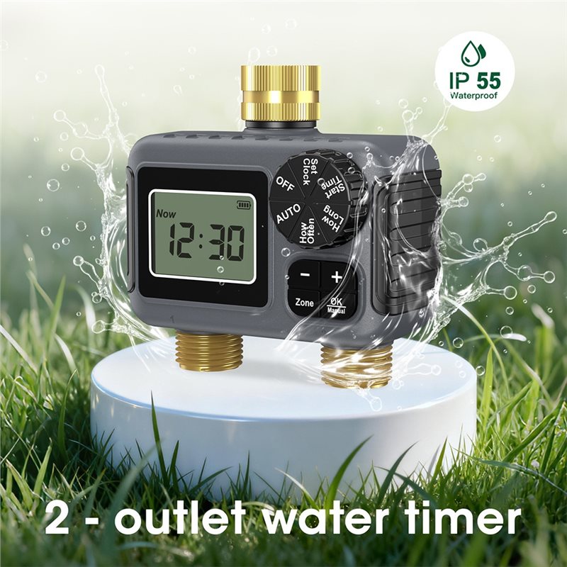 AY14 - Timer Irigasi Otomatis  - Timer Dual Outlet ulasan dan harga