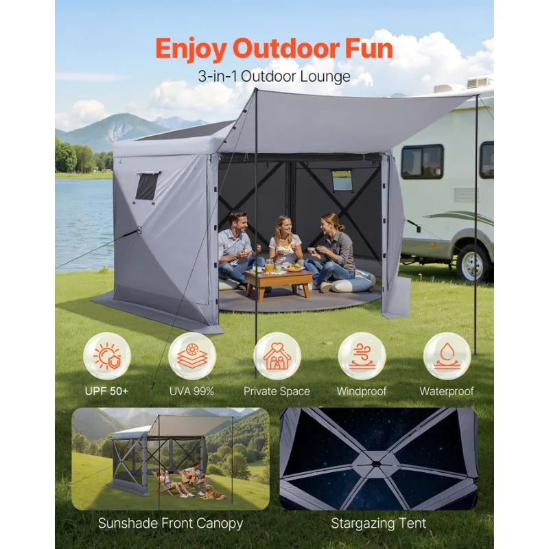 Tenda Gazebo 6 Sisi Ukuran 12x - Screen Top Mesh ulasan dan harga