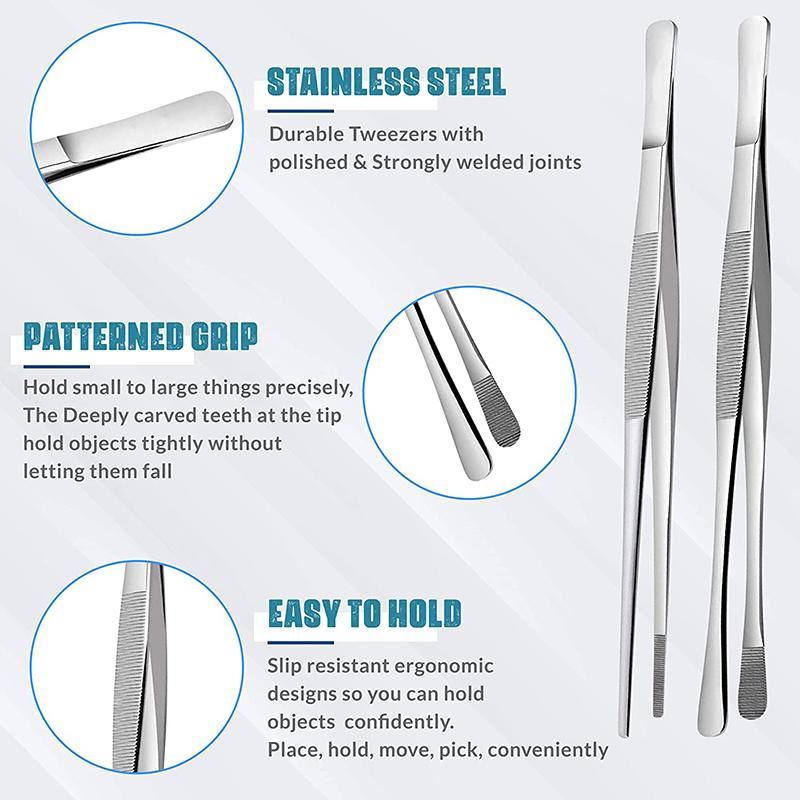 2Pcs 12-Inci Penjepit Memasak  - Feeding Tong Stainless ulasan dan harga