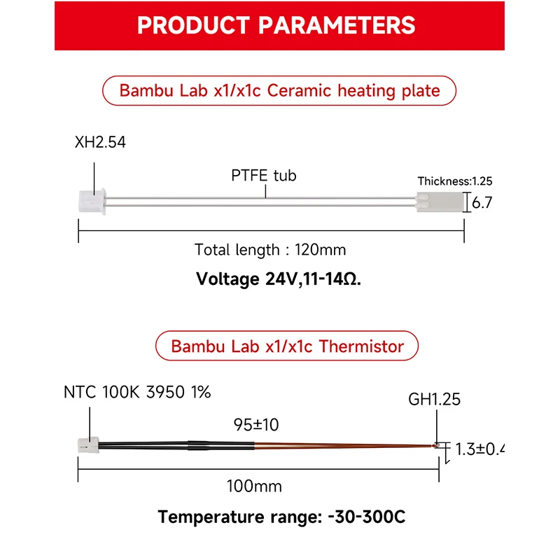 Untuk pemanas Bambulab Hotend  - Ceramic Heat Emitter ulasan dan harga