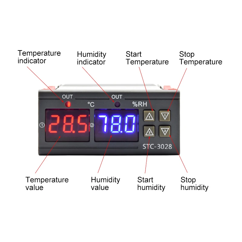 STC-3028 LED Digital Termostat - Digital Hygrometer Probe ulasan dan harga
