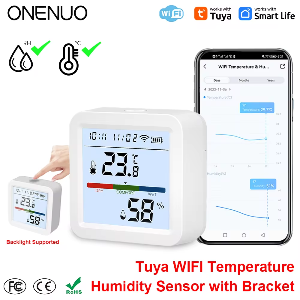 ONENUO Tuya termometer, WIFI S - Digital Hygrometer Probe ulasan dan harga