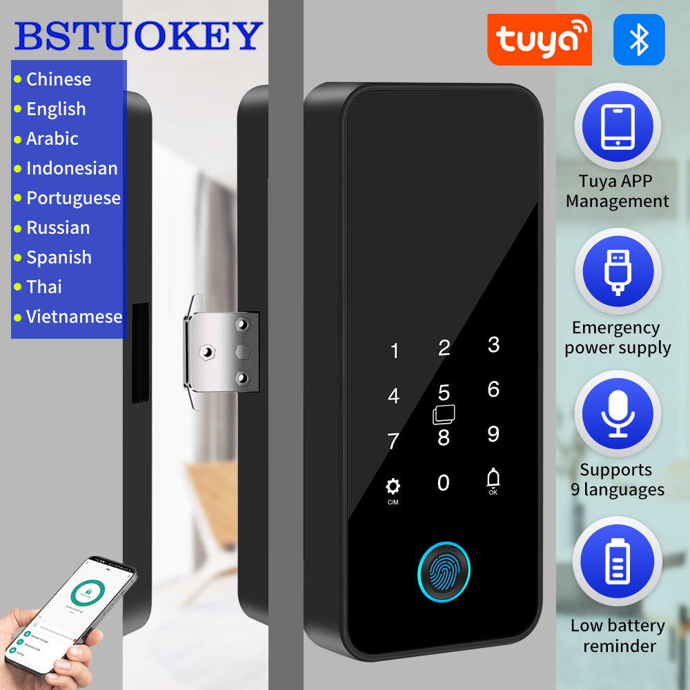 Tuya Smart Life Kunci Pintu Ka - Glass Door Hinge ulasan dan harga