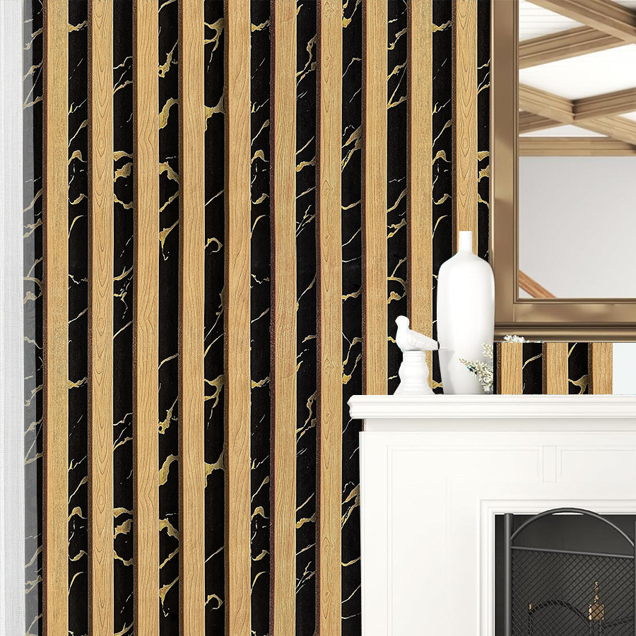 Wallpaper Berperekat Bergaris  - Pvc Panel Background ulasan dan harga