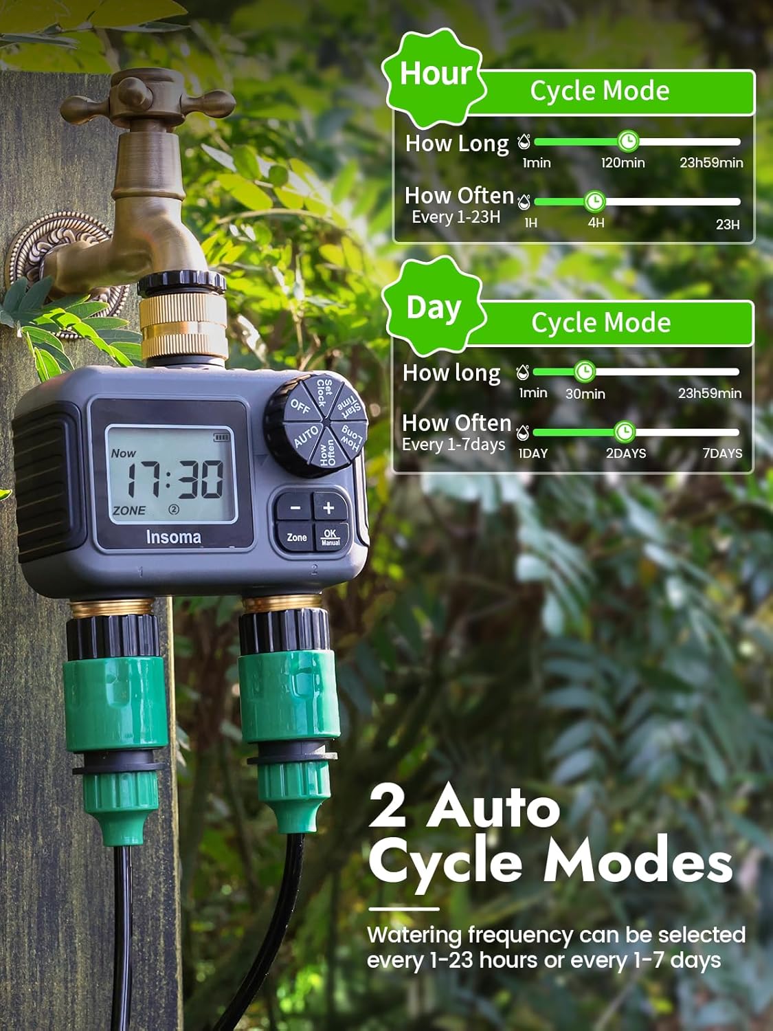 Insoma sistem penyiraman iriga - Timer Dual Outlet ulasan dan harga