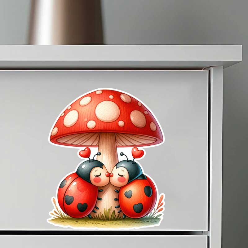 Stiker Dinding Ladybug Lucu Wa - Pvc Panel Background ulasan dan harga