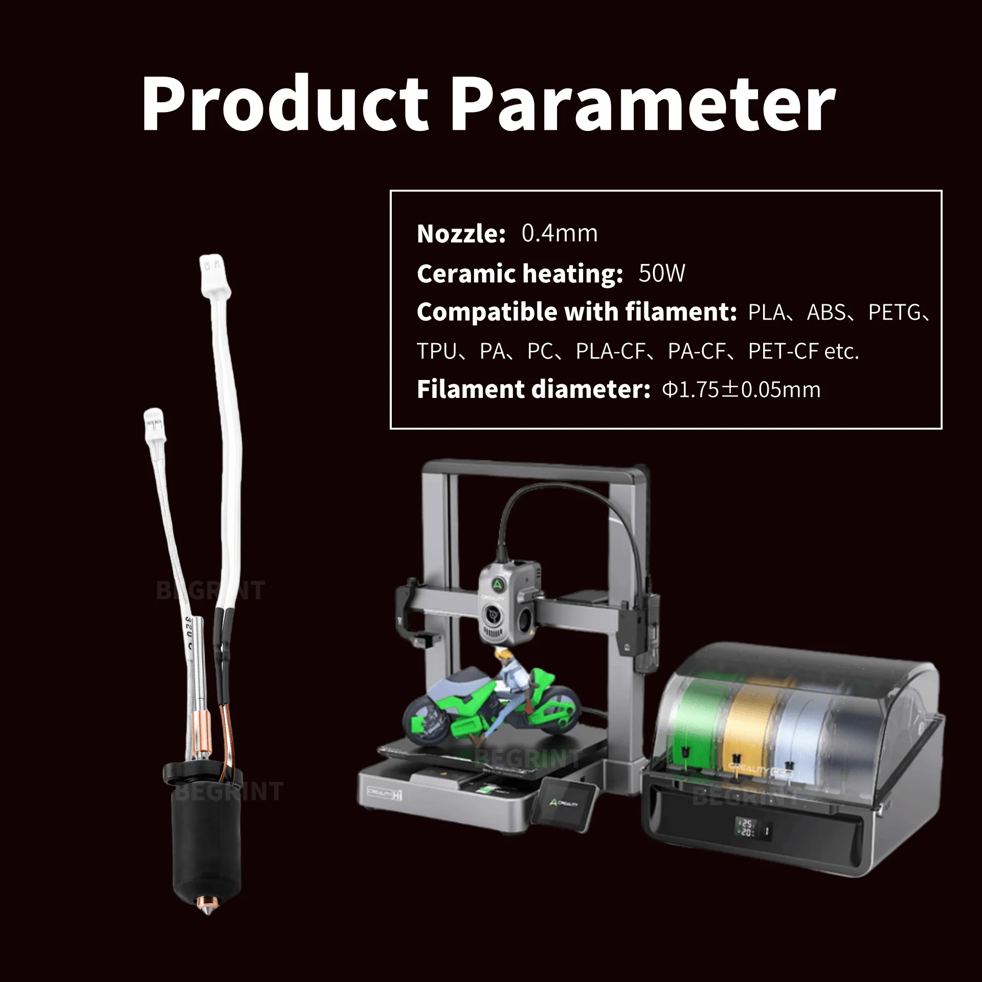 Kit Hotend Pemanas Keramik Suh - Ceramic Heat Emitter ulasan dan harga