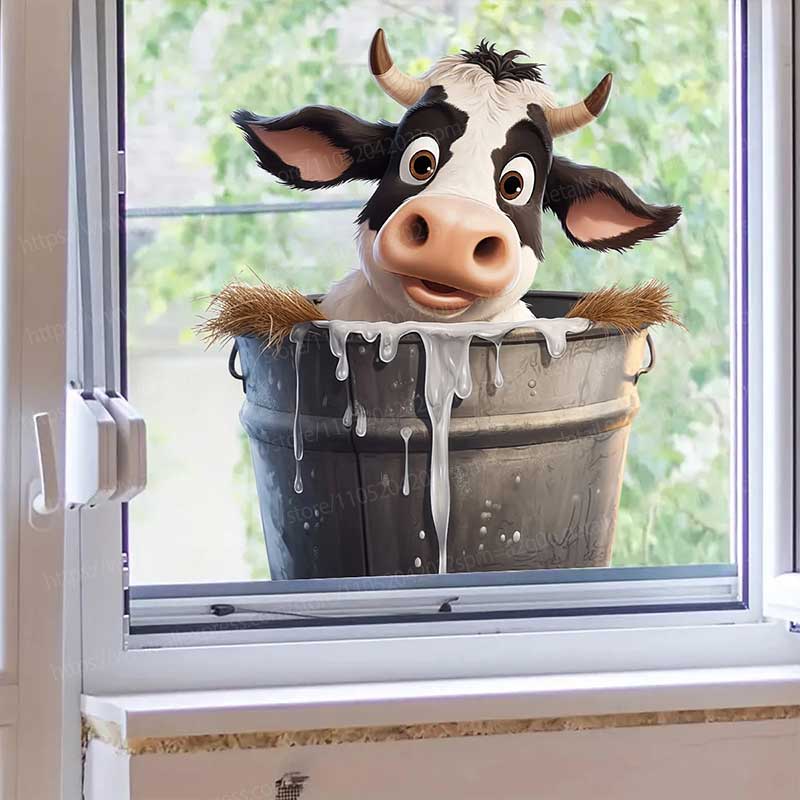 Stiker Dinding Sapi Lucu Wallp - Pvc Panel Background ulasan dan harga