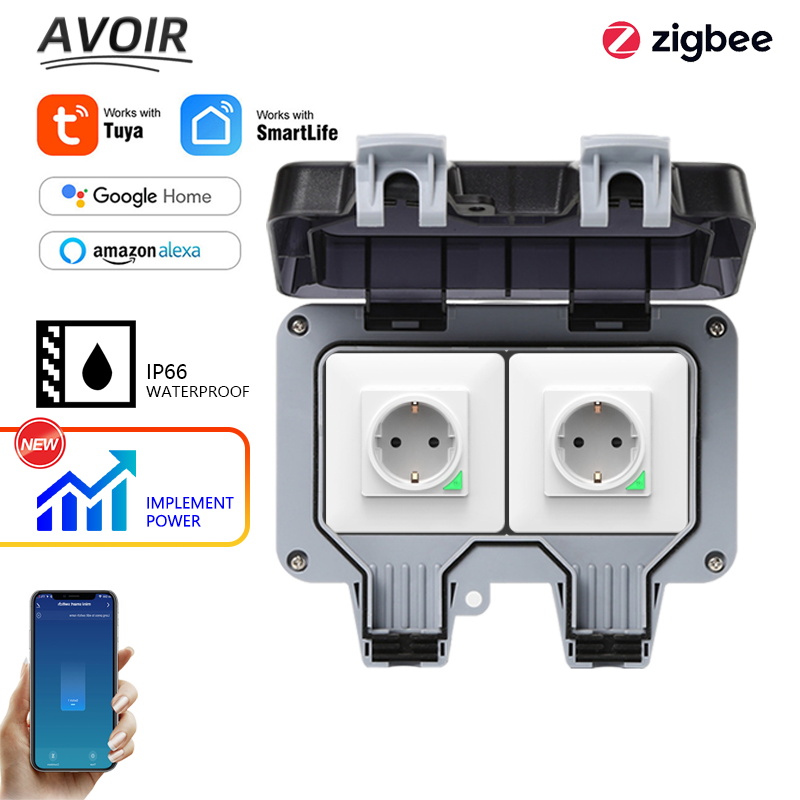 Avoir Tuya Zigbee soket listri - Timer Dual Outlet ulasan dan harga