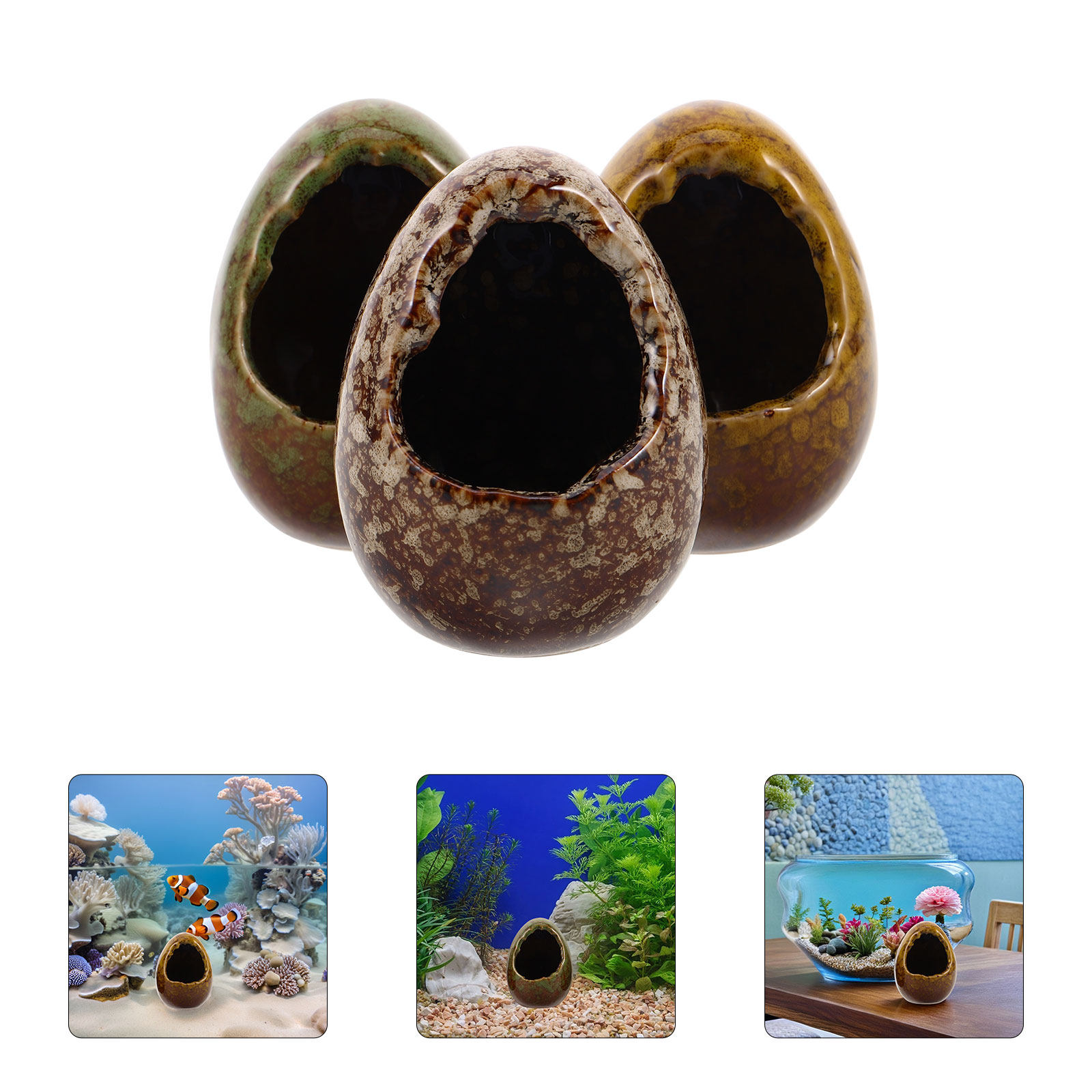 3 Buah Dekorasi Keramik Tempat - Hide Cave Ceramic ulasan dan harga
