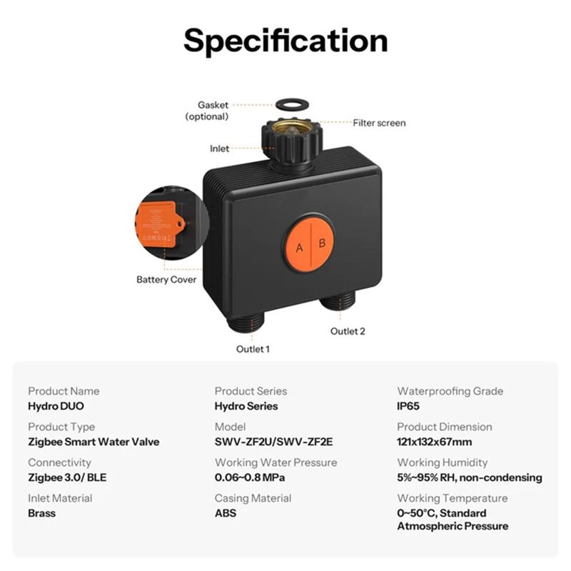 Katup Air Pintar Zigbee 3.0 Hy - Timer Dual Outlet ulasan dan harga